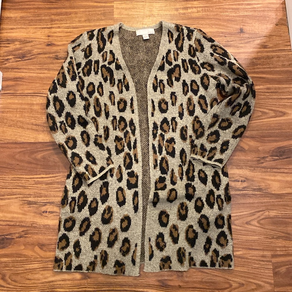 Animal Print Long Cardigan - Medium